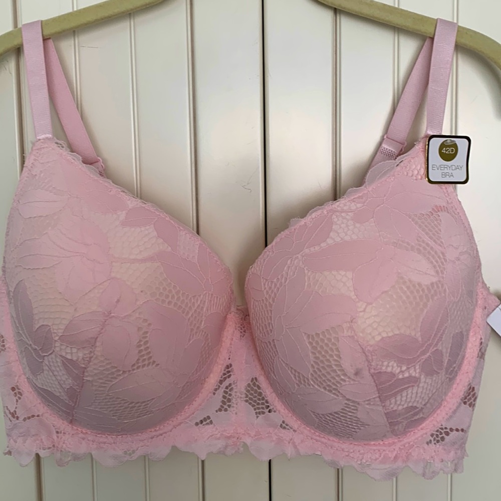 Adrienne Vitamin Full Figure Pink Lace Underwire Bra
NET